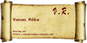 Vasas Réka névjegykártya